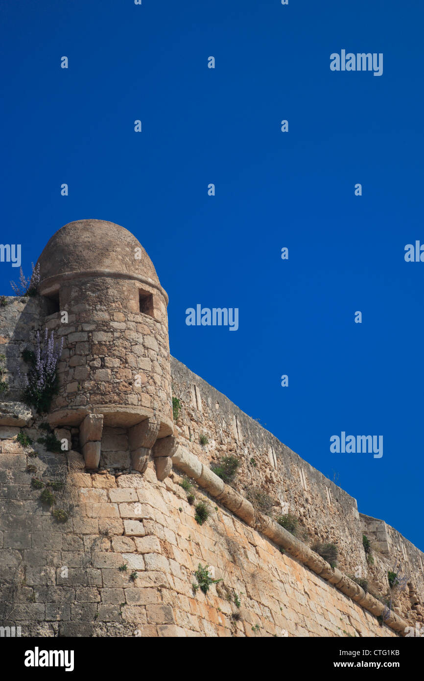 Rethymnon Città Vecchia Fortezza, mostrando il Bastione di San Nicholos. Creta, Grecia Foto Stock