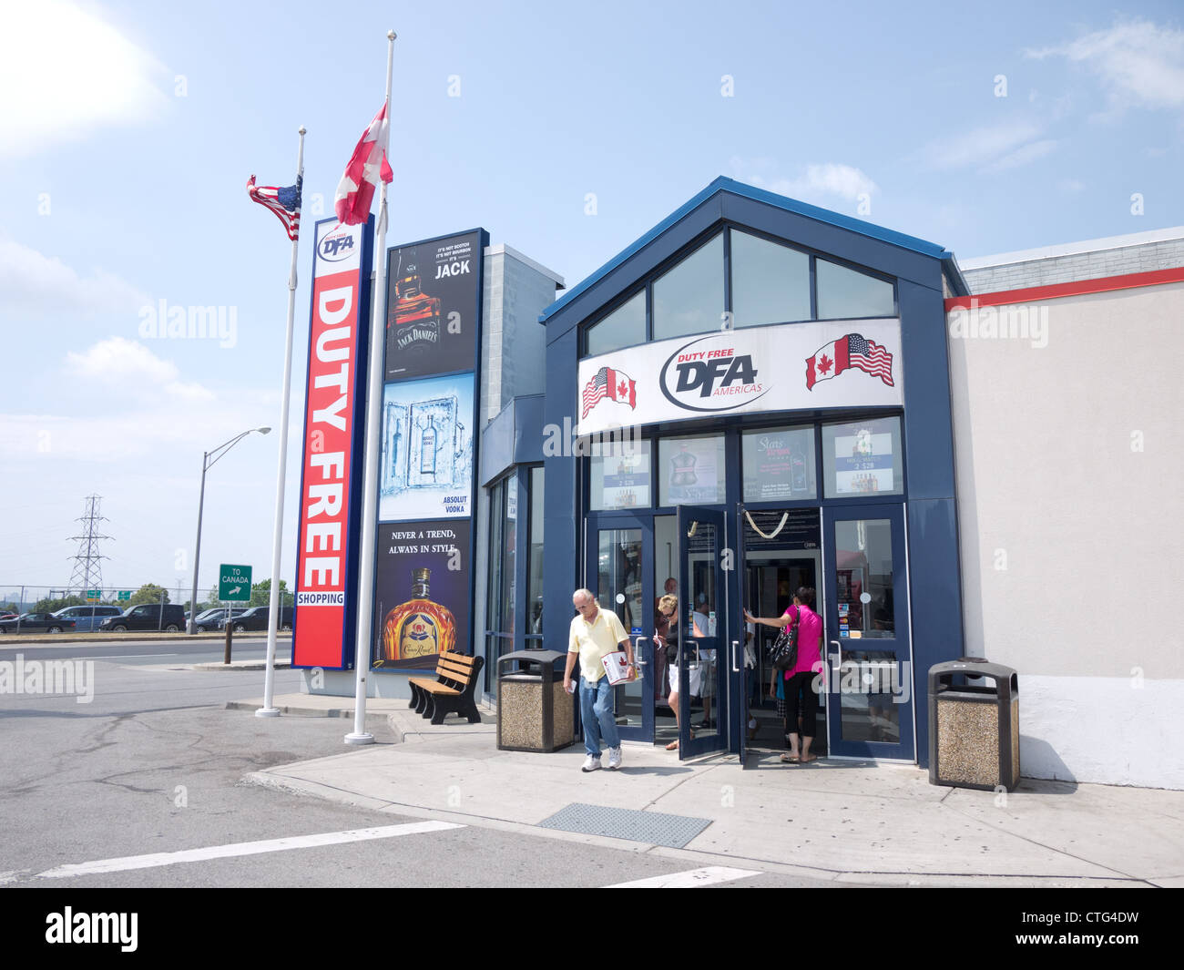 Duty free di attraversamento di confine usa canada Foto Stock