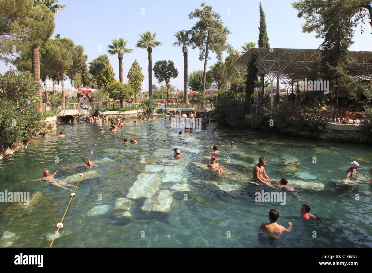 Hot Springs piscina a Pamukkale, Turchia Foto Stock