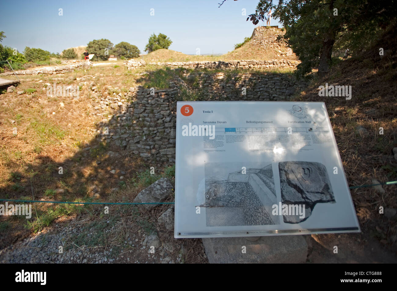 Mura di fortificazione di Troia I BC 3000 Troy Çanakkale Turchia Foto Stock