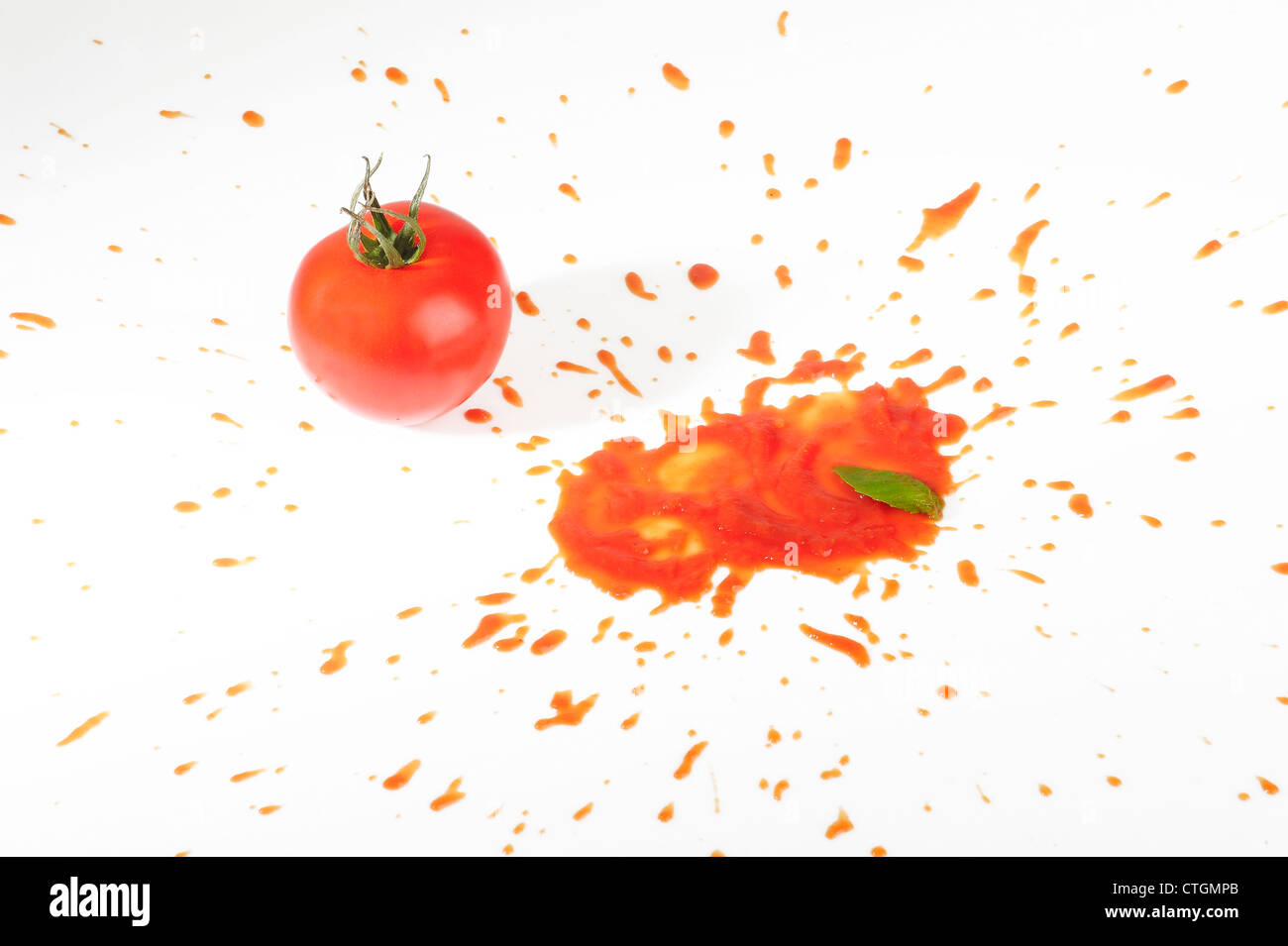 Tomato Ketchup macchie Foto Stock