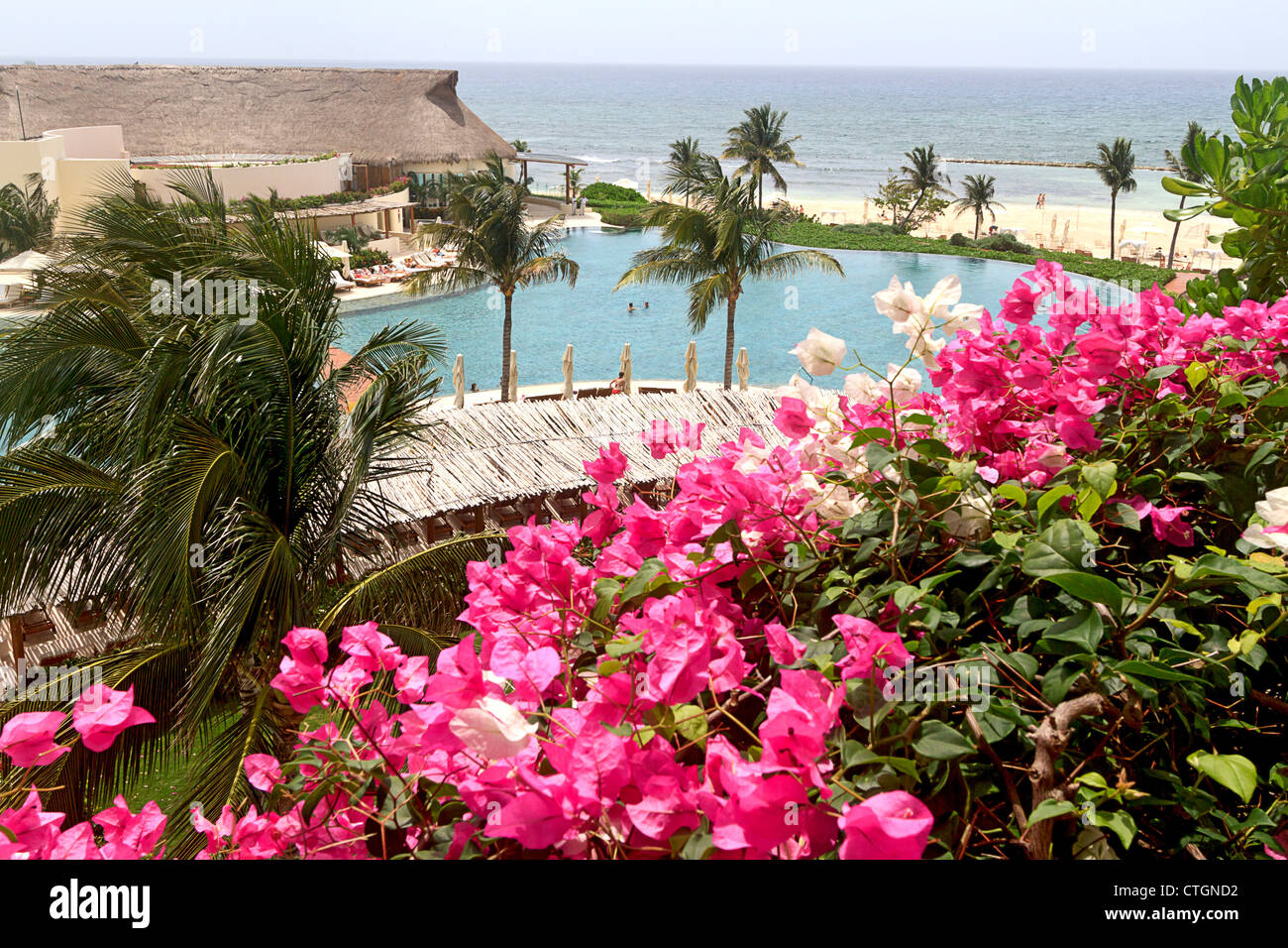 Piscina presso il Gran Velas resort in Riviera Maya, Yucatan, Messico Foto Stock