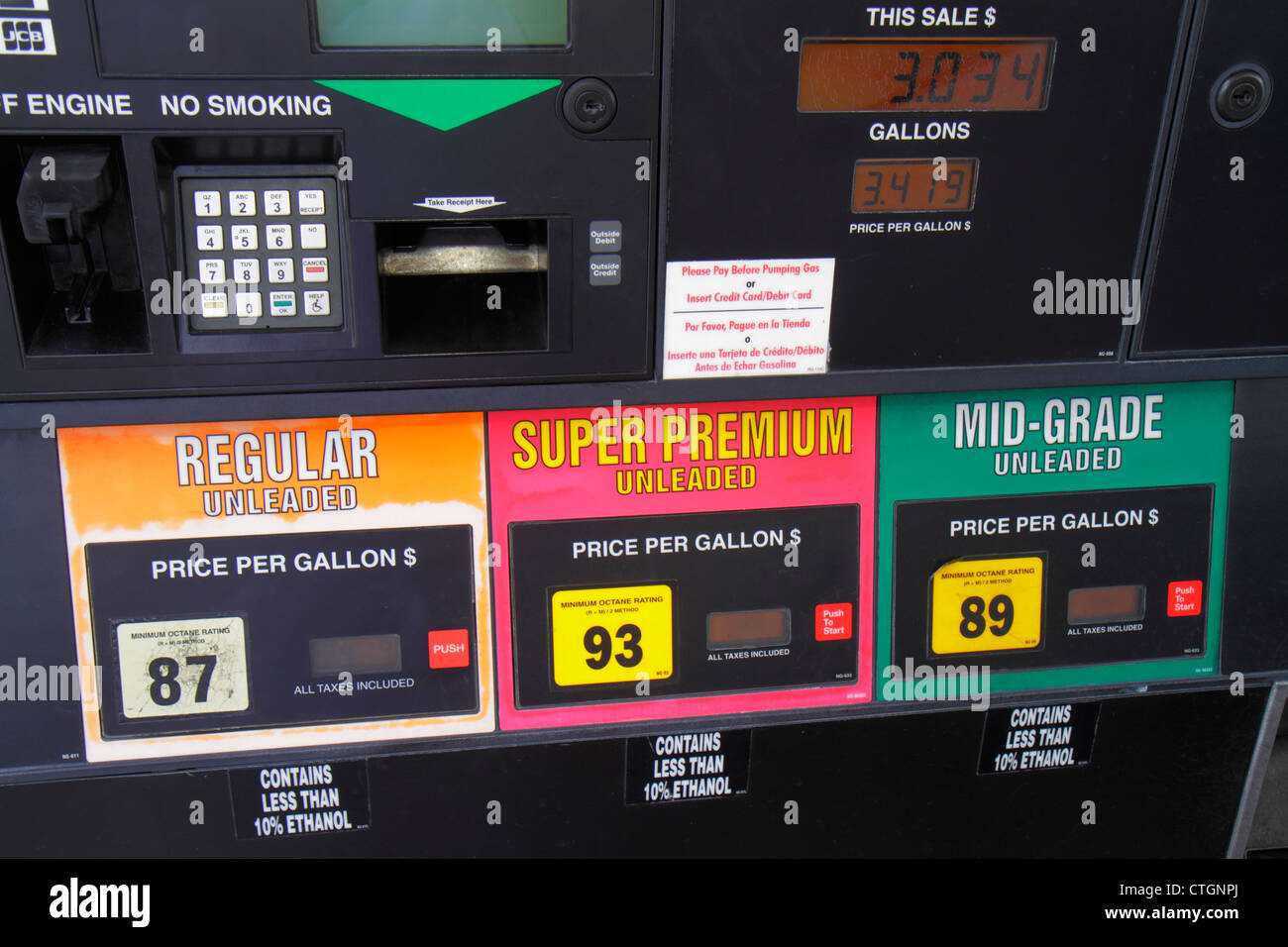 Florida palm city stazione gas pompa benzina normale senza piombo ... Numero di premium