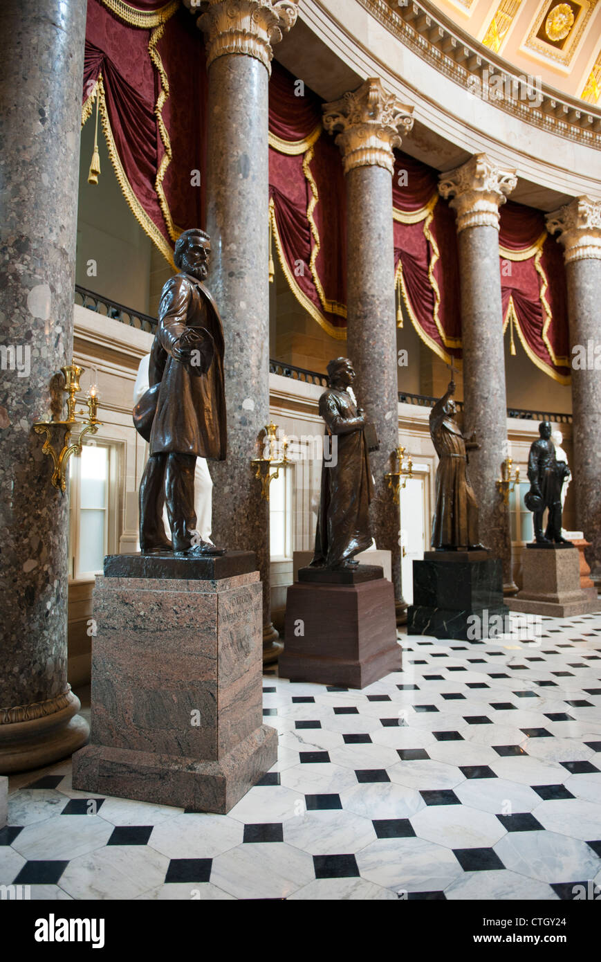 La sala delle statue dentro gli Stati Uniti Campidoglio di Washington DC Foto Stock
