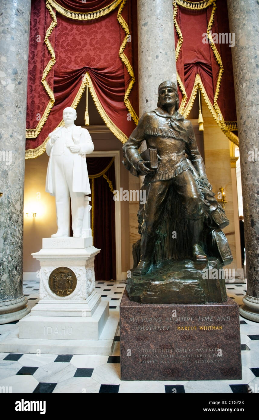La sala delle statue dentro gli Stati Uniti Campidoglio di Washington DC Foto Stock
