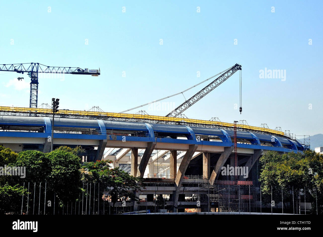 Maracana stadium lavori in corso per il 2014 Coppa del Mondo di calcio di Rio de Janeiro in Brasile Foto Stock