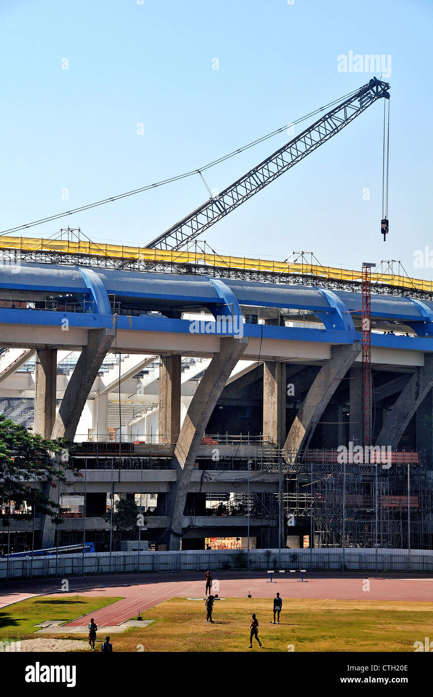 Maracana stadium lavori in corso per il 2014 Coppa del Mondo di calcio di Rio de Janeiro in Brasile Foto Stock