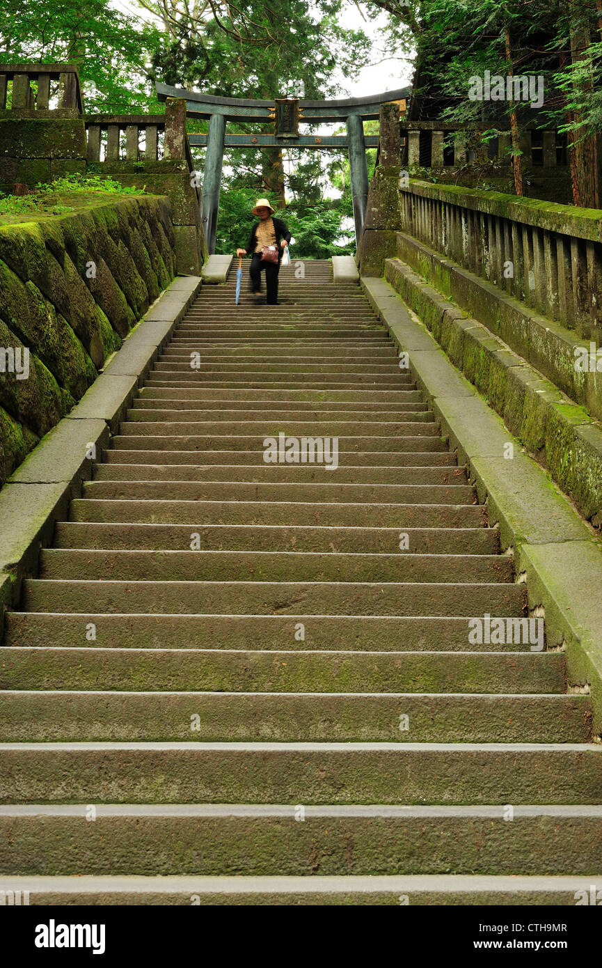 Cimitero, Tosho-gu, Nikko, Prefettura di Tochigi, Giappone Foto Stock