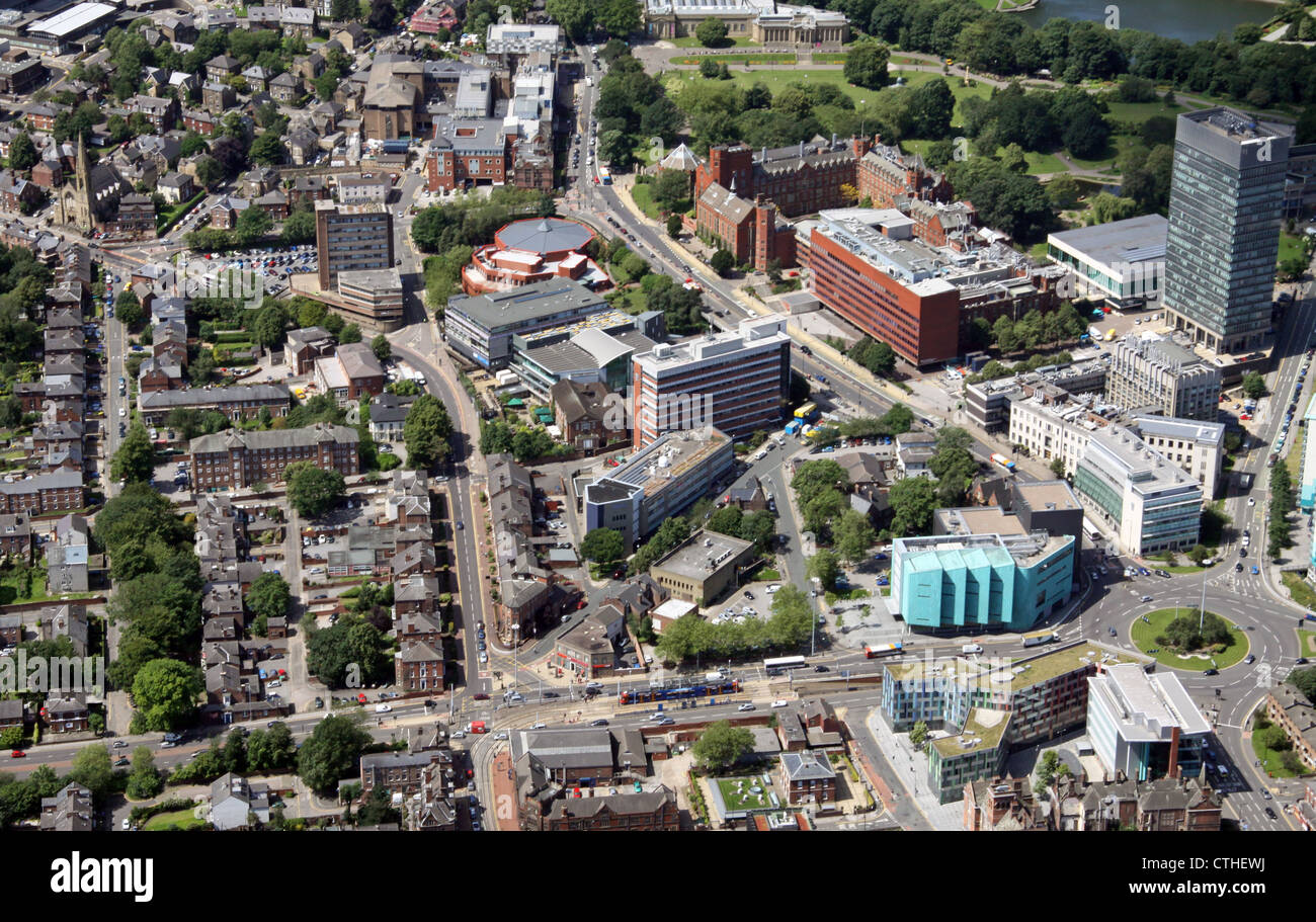 Vista aerea dell'Università di Sheffield Foto Stock