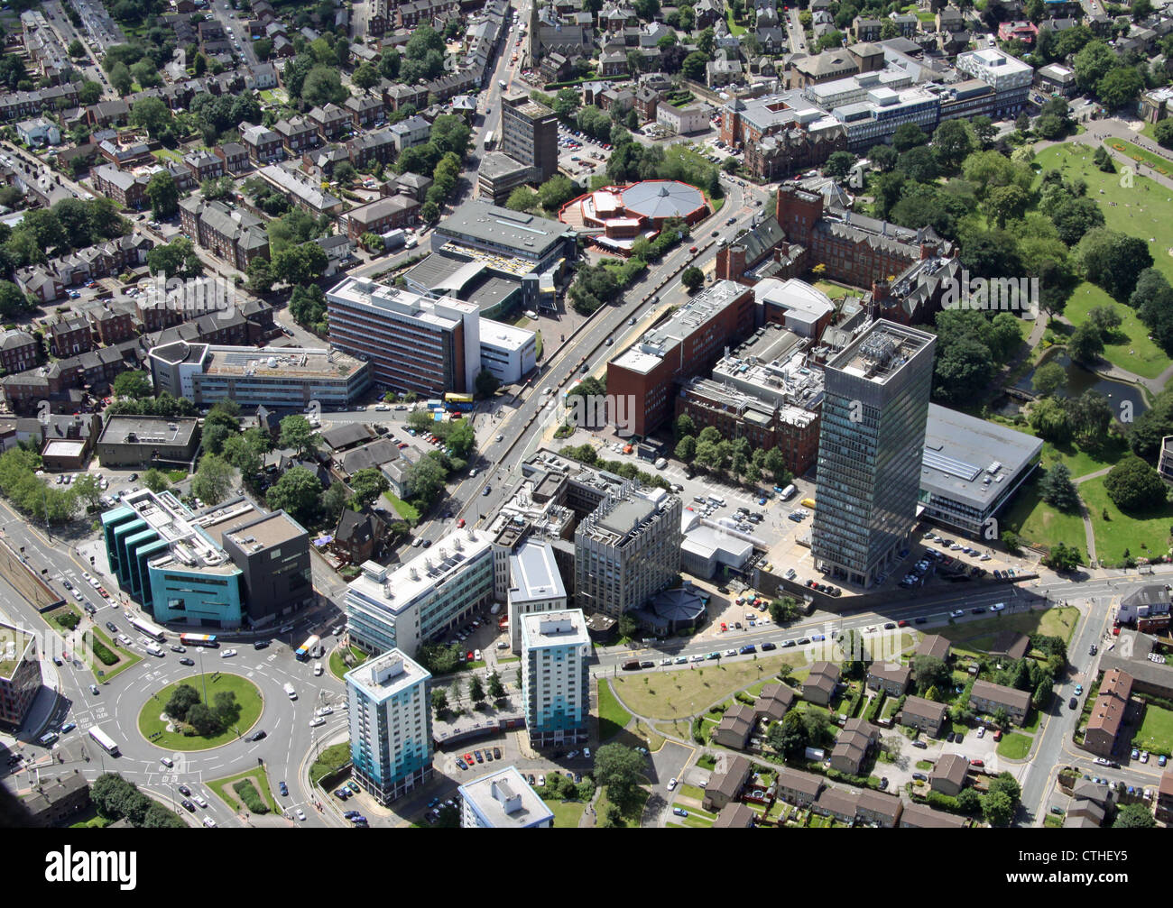 Vista aerea dell'Università di Sheffield Foto Stock