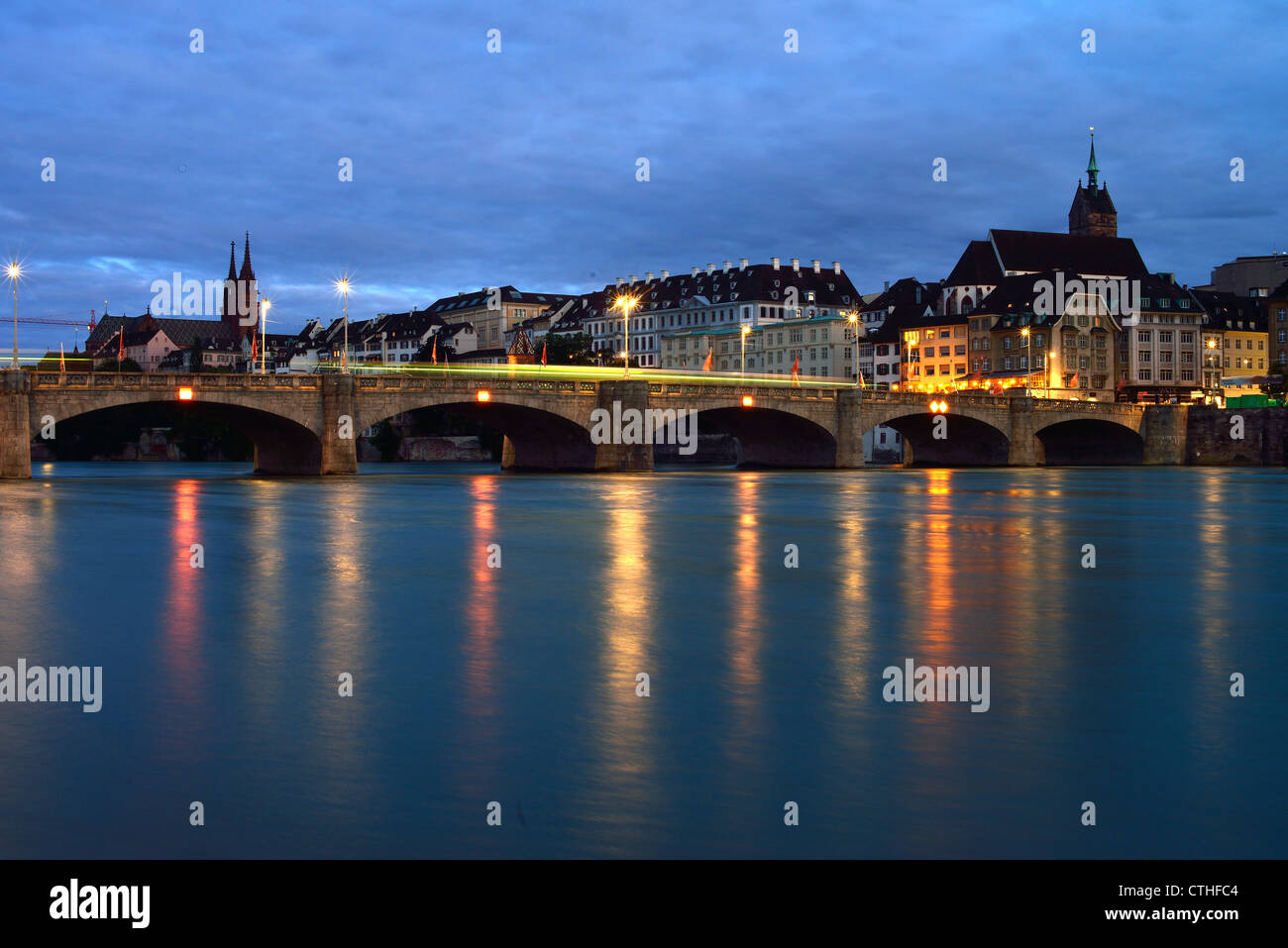 Ponte di Mezzo, Basilea, Svizzera Foto Stock