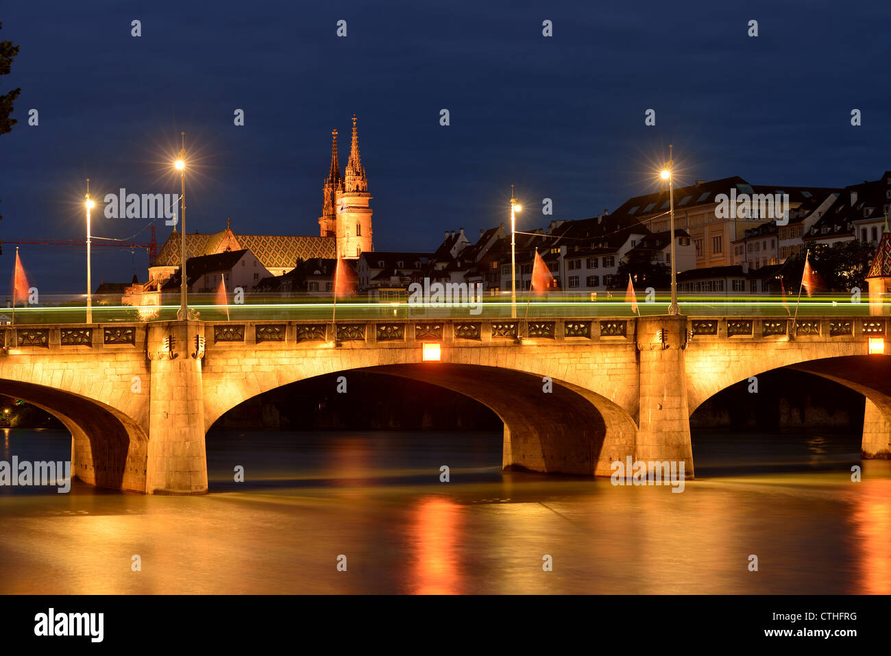 Ponte di Mezzo, Basilea, Svizzera Foto Stock