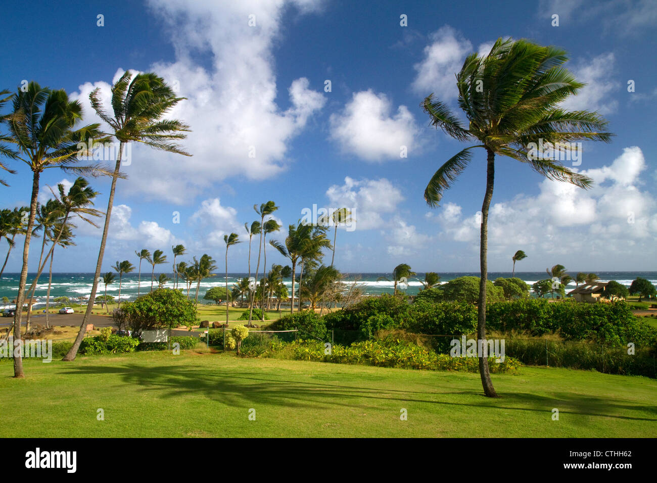 Spiaggia Lydgate park sull'isola di Kauai, Hawaii, Stati Uniti d'America. Foto Stock