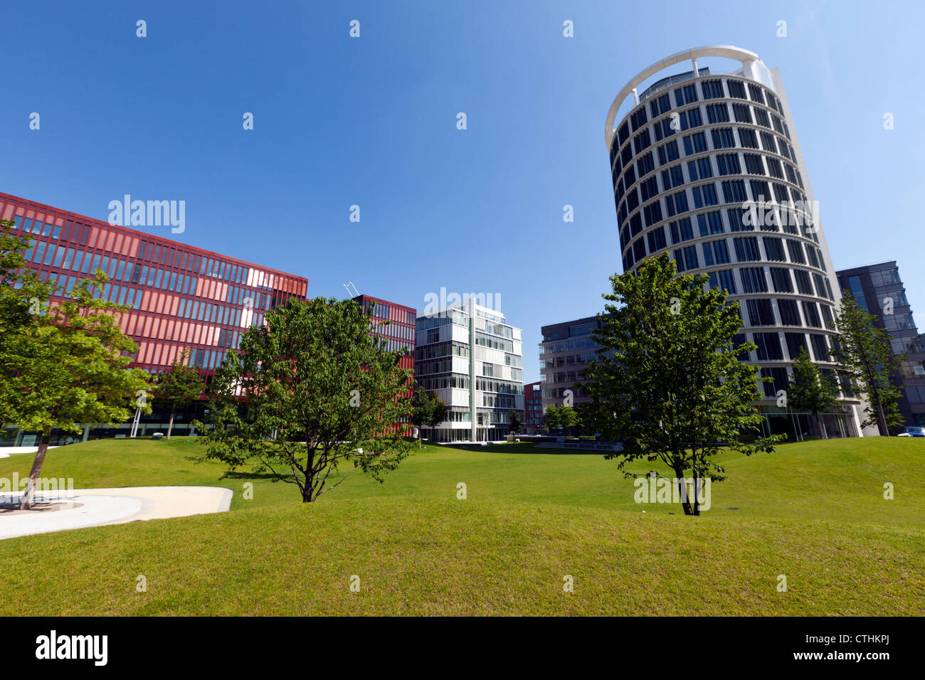Moderni edifici per uffici a Amburgo HafenCity Foto Stock