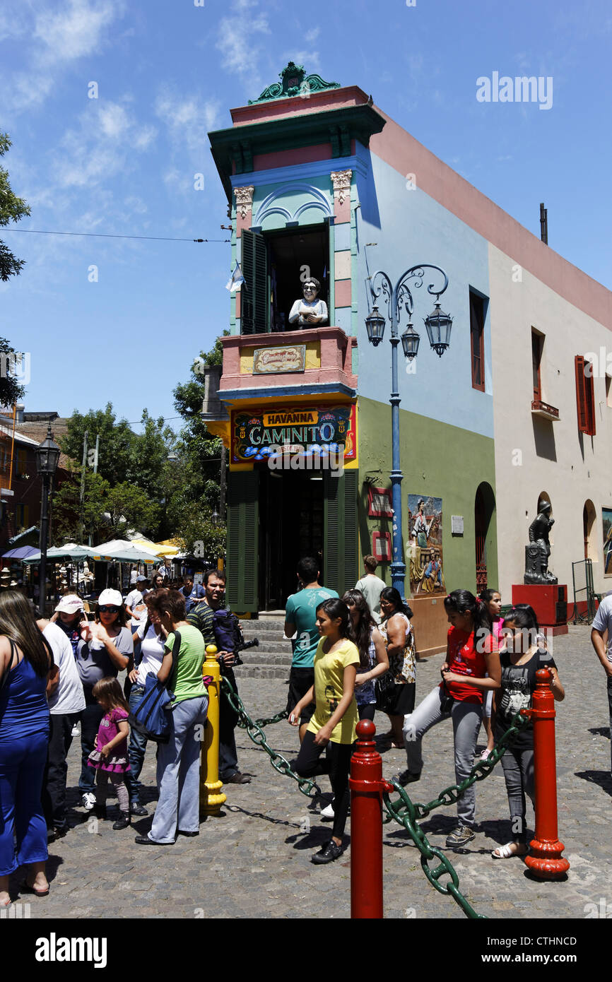 Case colorate in Caminito, La Boca, Buenos Aires, Argentina Foto Stock