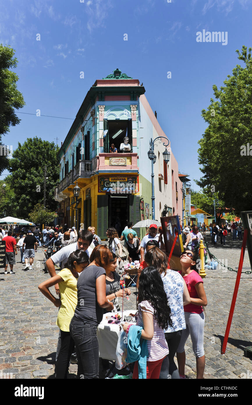 Case colorate in Caminito, La Boca, Buenos Aires, Argentina Foto Stock