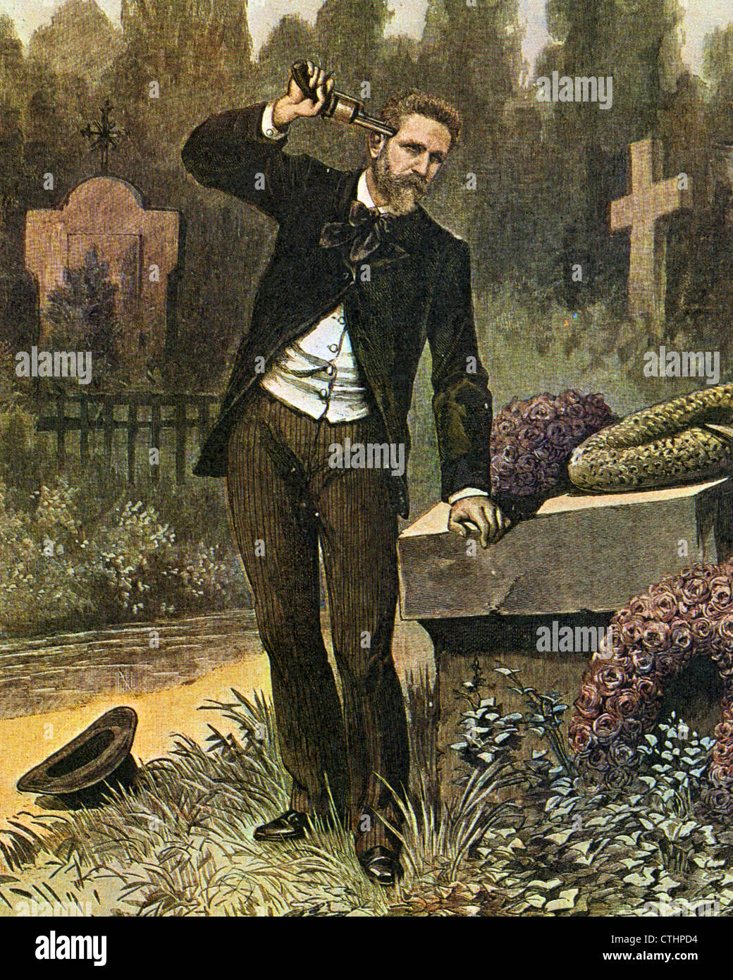 GEORGES ERNEST BOULANGER (1837-1891) francese generale e uomo politico di suicidarsi sulla tomba della sua padrona a Bruxelles Foto Stock