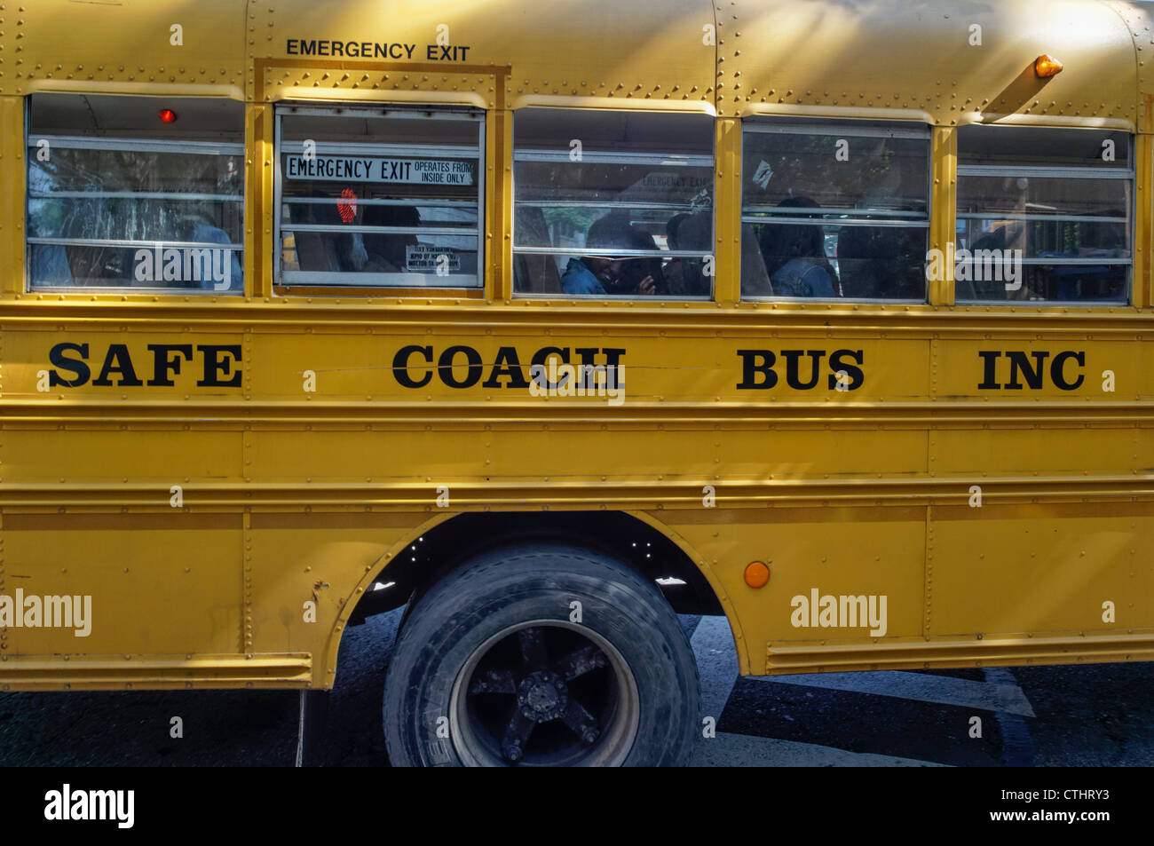 Scuola Bus a Brooklyn Heights, New York Foto Stock