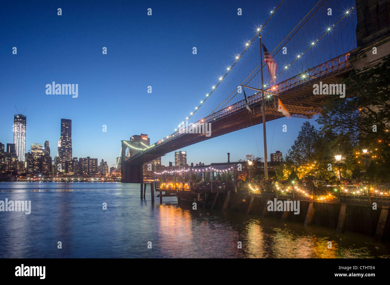 River Cafe al Ponte di Brooklyn, New York City, Stati Uniti d'America Foto Stock