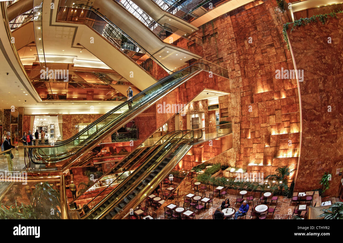 Trump Tower Atrium, , 56 th street, Donald Trump, Manhattan, New York Foto Stock