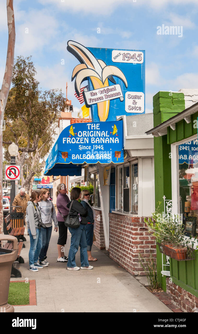 L'originale banana congelata, un dessert originato in Balboa Island in Newport Beach. Foto Stock