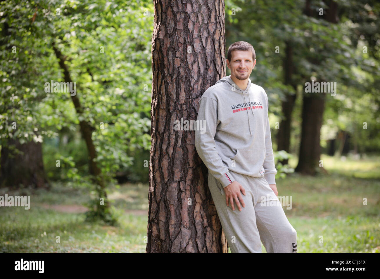 Mirza Teletovic bosniaco giocatore di pallacanestro professionale attualmente in fase di riproduzione per le reti di Brooklyn della NBA. Foto Stock