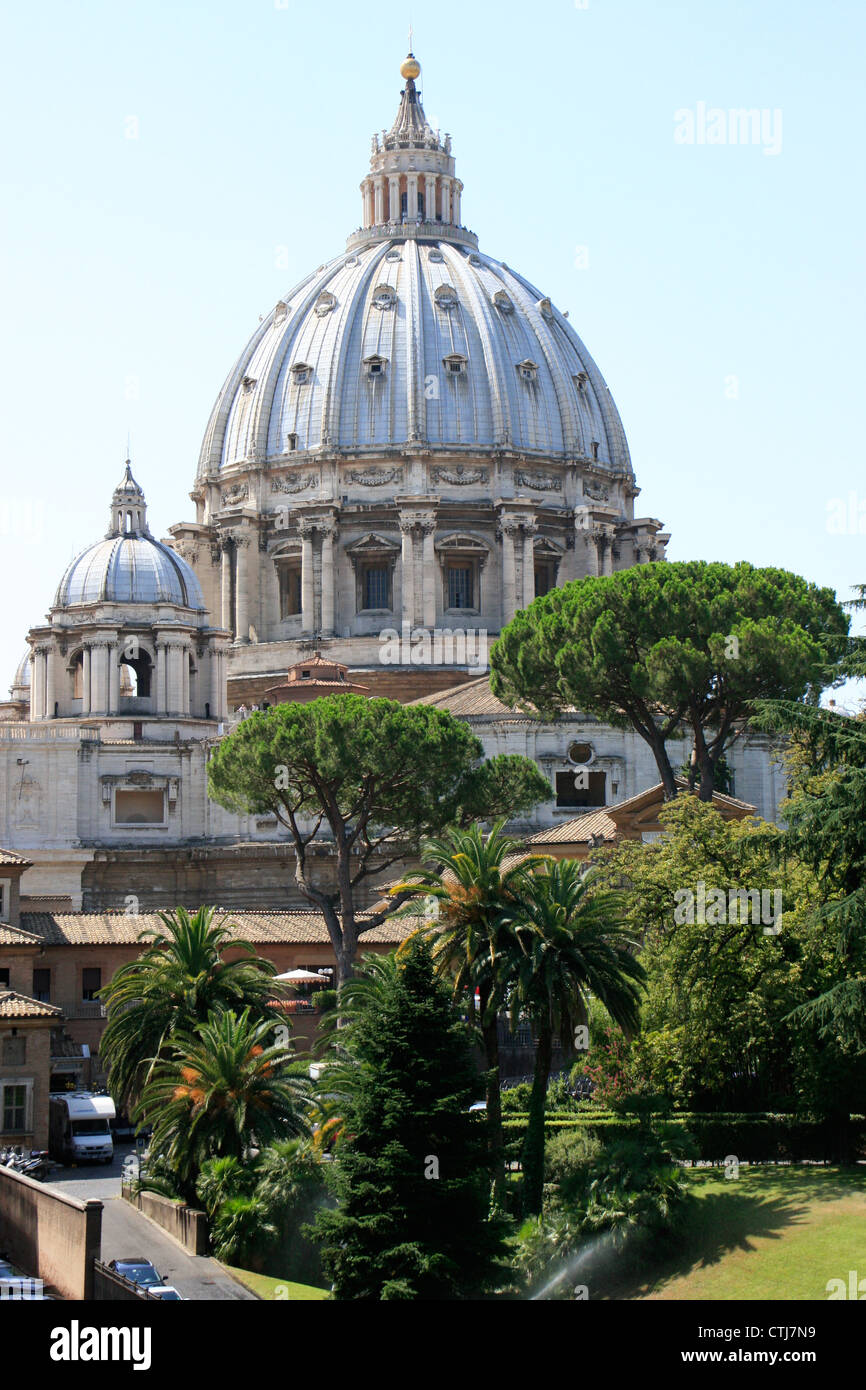 La Basilica di San Pietro cupola, Città del Vaticano, Roma, Italia. Foto Stock