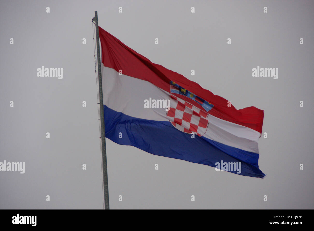 Bandiera della Croazia contro sky Foto Stock