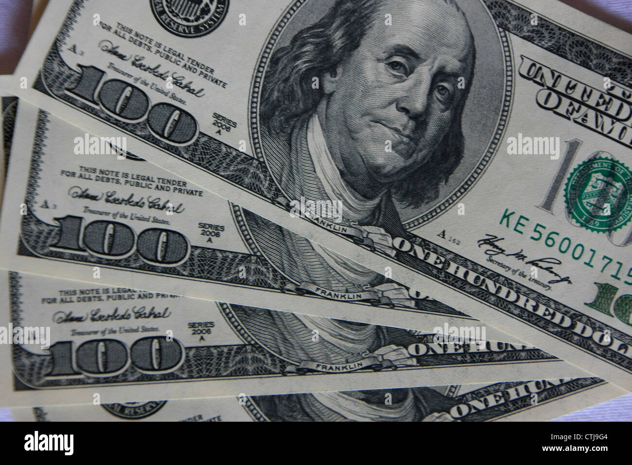 Piccolo mucchio di soldi americani Foto Stock