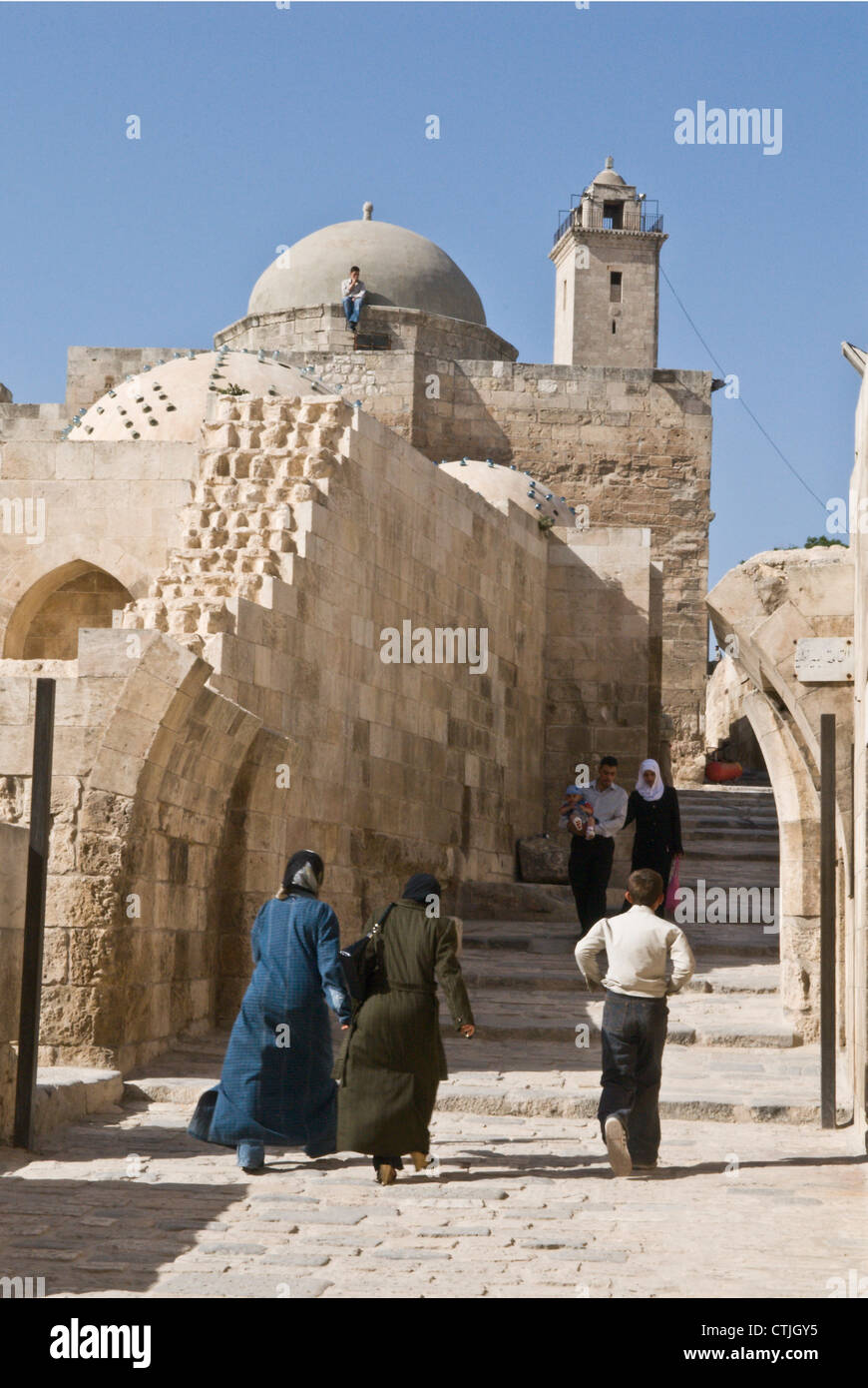 All'interno della Cittadella, Aleppo, Siria. Patrimonio mondiale dell UNESCO Foto Stock