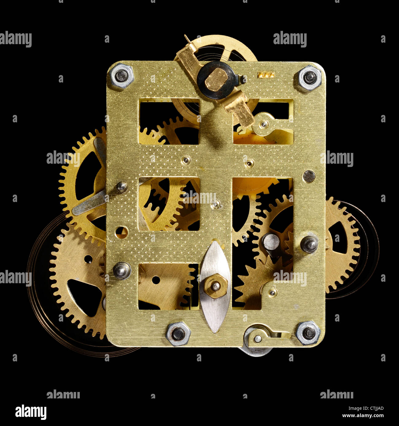 Meccanica del meccanismo di orologio Foto Stock