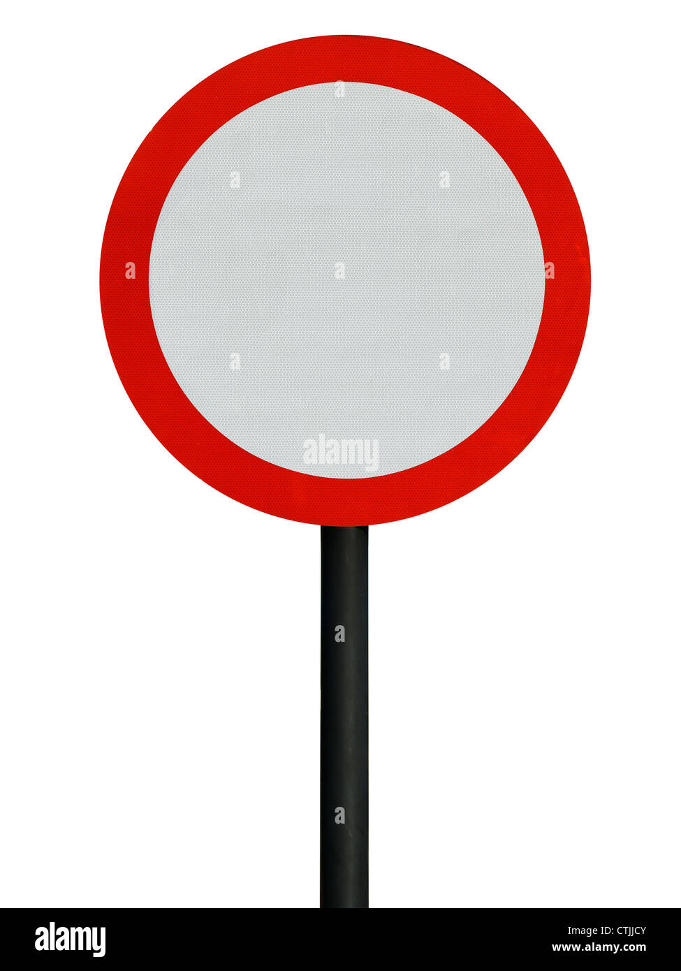 Bianco Rosso round cartello stradale Foto Stock