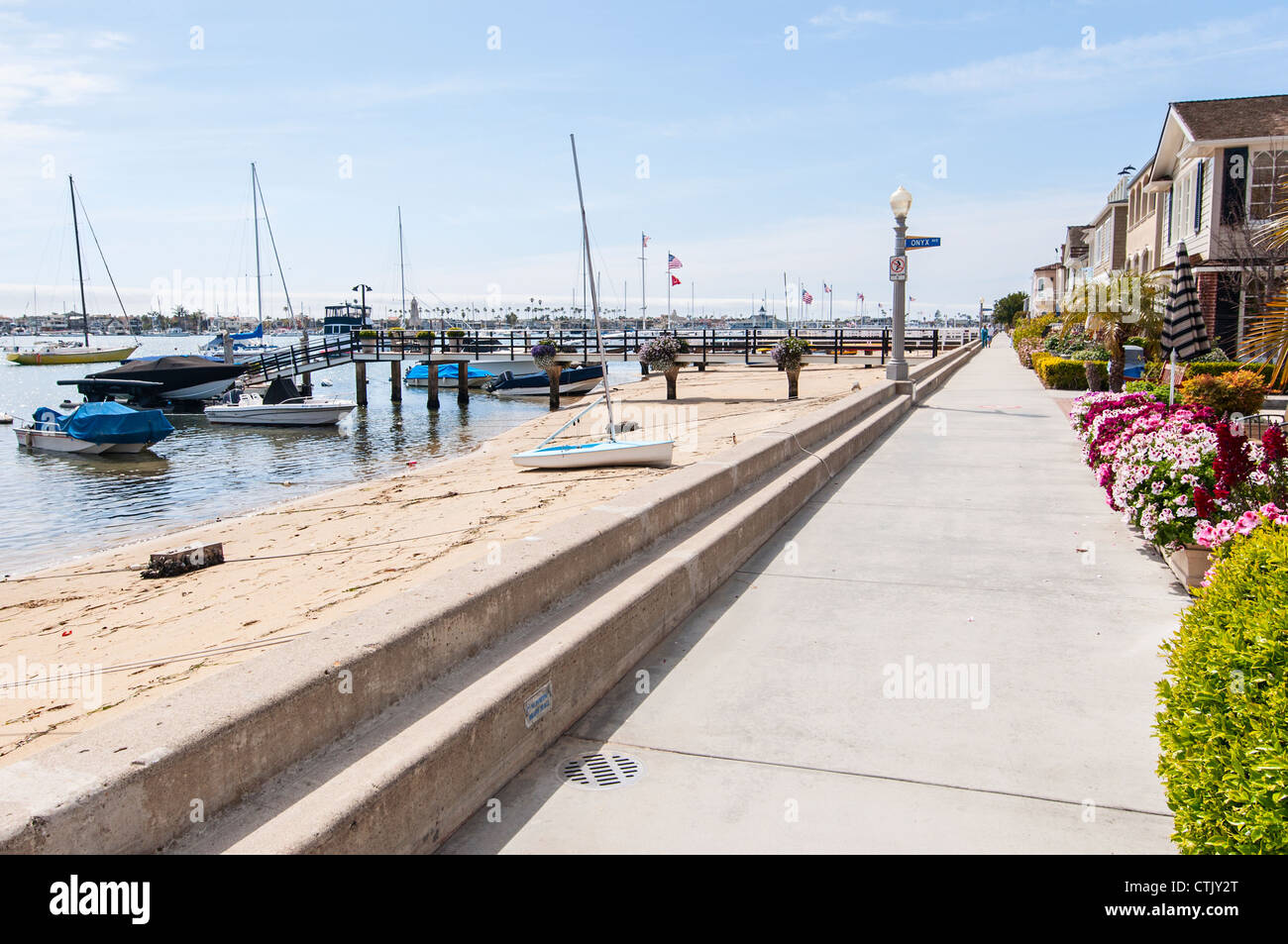 Balboa Island Harbour di Newport Beach in California. Foto Stock