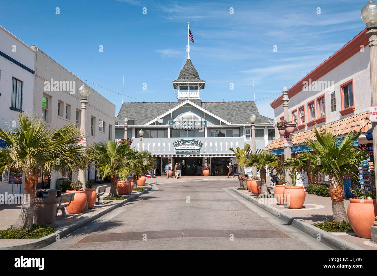 Il Landmark Balboa Pavilion di Newport Beach in California. Foto Stock