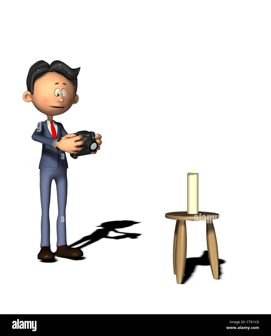 Figura del fumetto fotografo dipingere con la luce Foto Stock