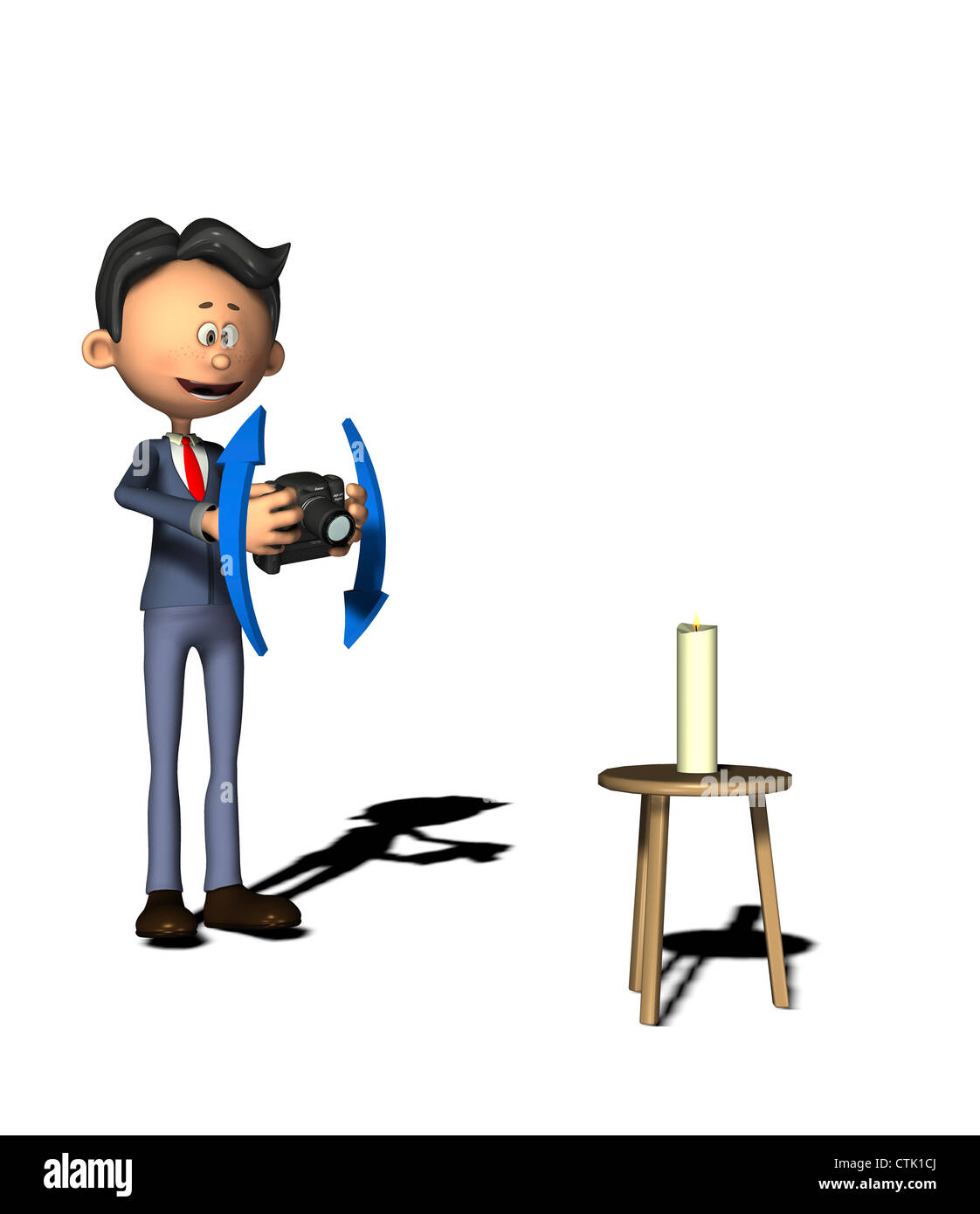 Figura del fumetto fotografo dipingere con la luce Foto Stock