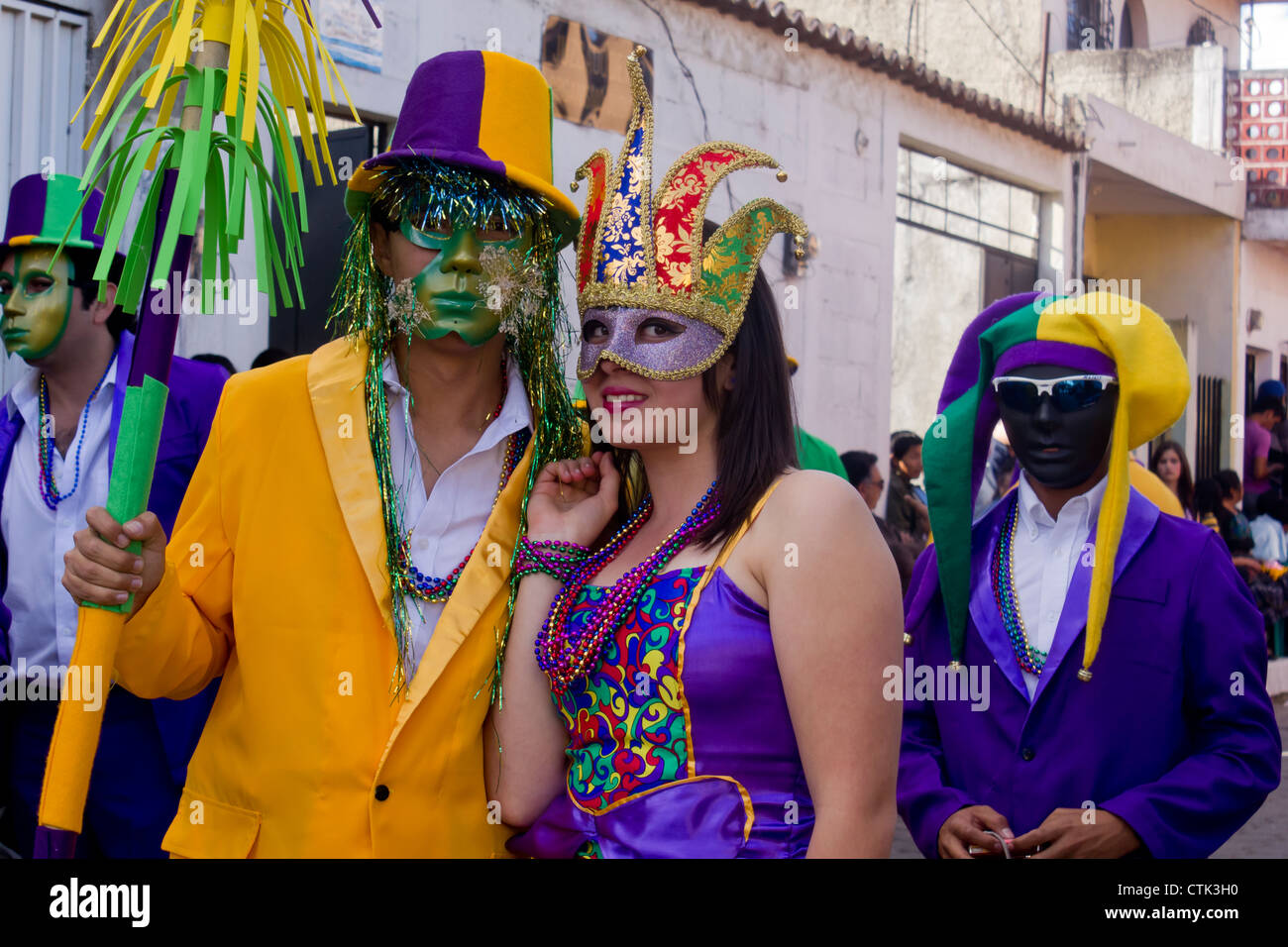 Festa in costume frequentatori in Guatemala Foto Stock