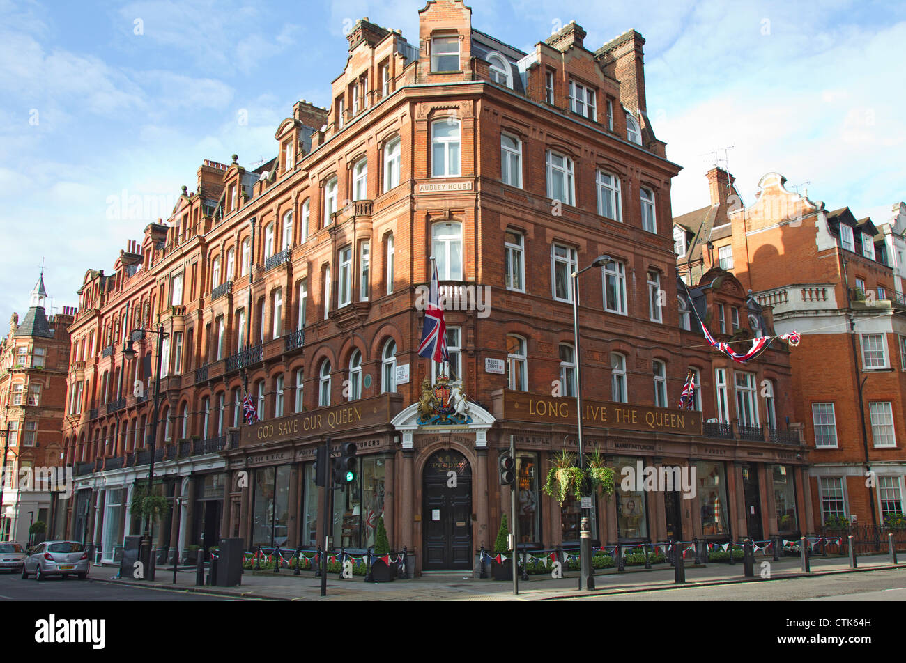 Audley House firma God Save Our Queen Long Live Queen Foto Stock