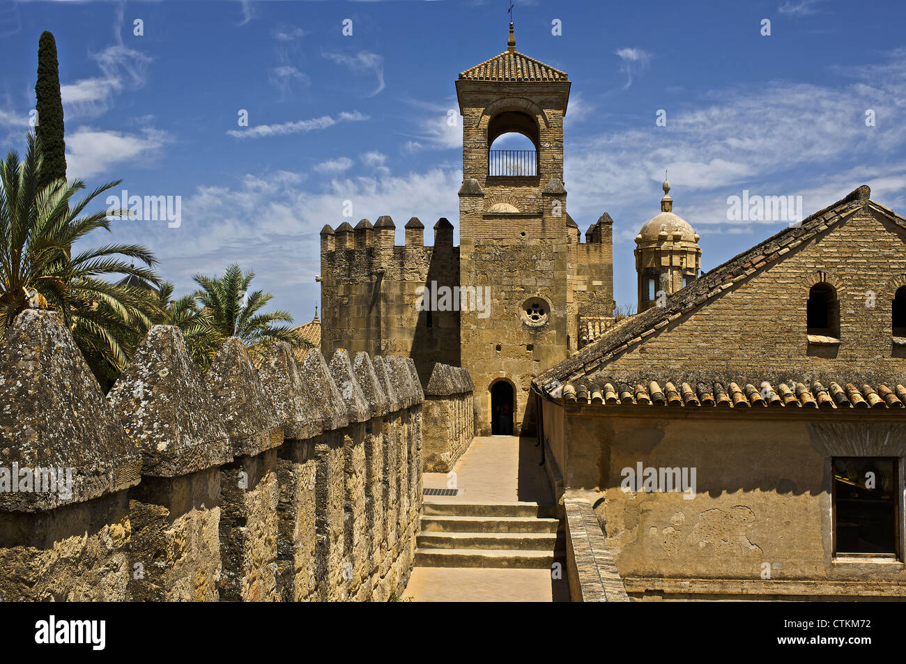 Spagna. Cordoba. Il Re Cristiano Alcazar. Il XIV secolo. Tributo Torre del terrapieno. Andalusia. Foto Stock