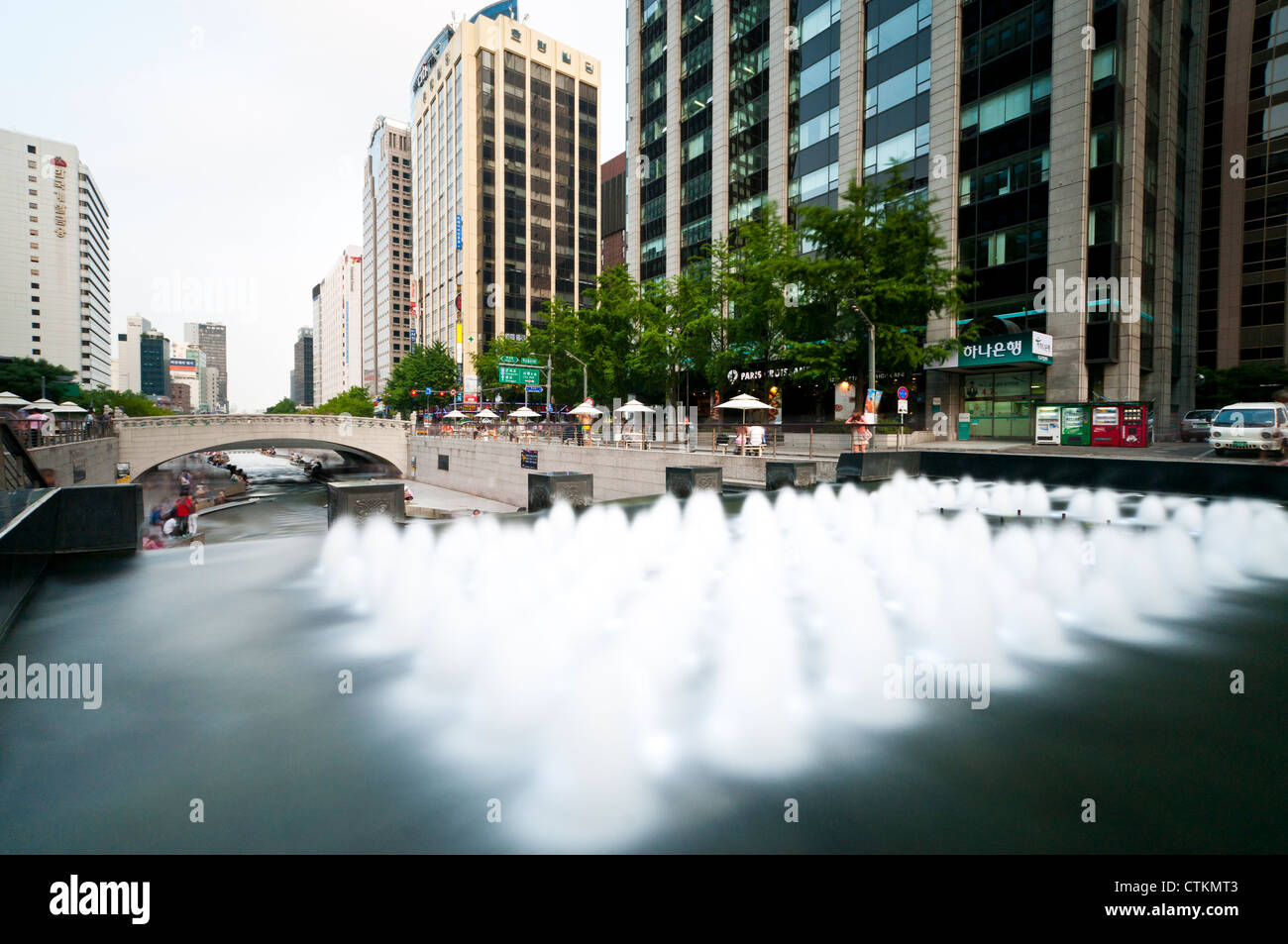 Fontana Cheonggyecheon, Seoul, Corea Foto Stock