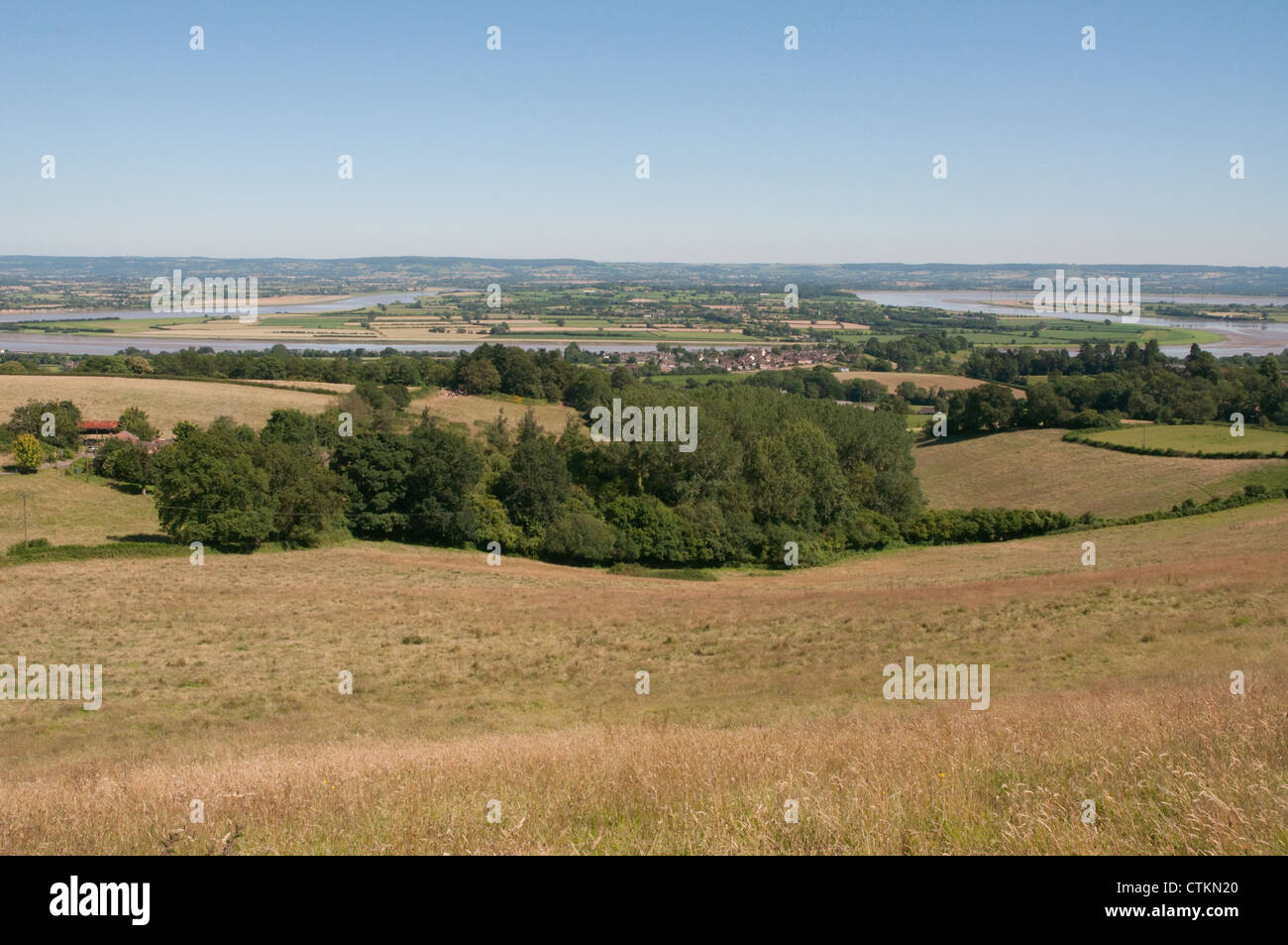 Vista panoramica della Severn Vale Foto Stock