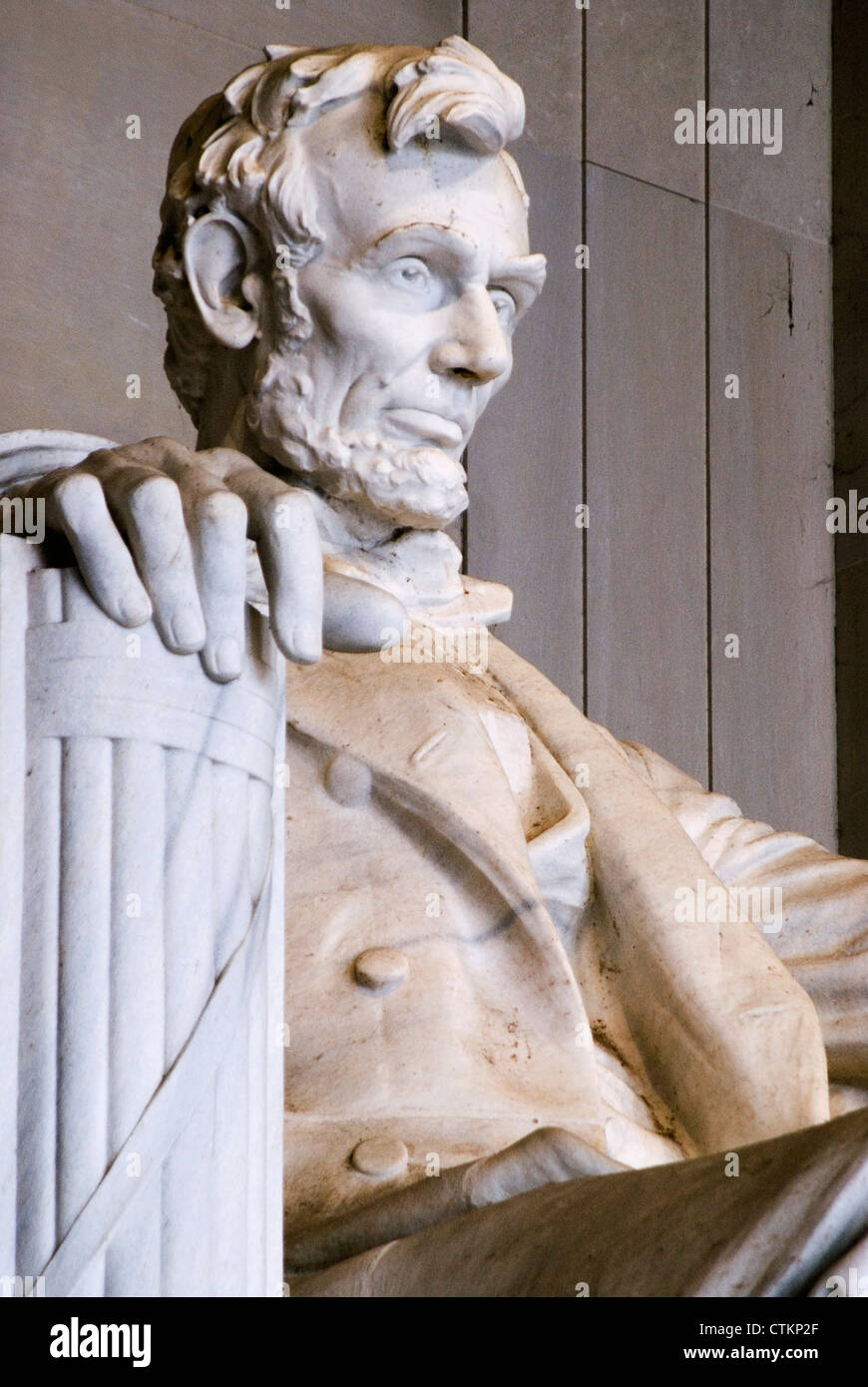 Una chiusura del Lincoln Memorial a Washington DC. Stati Uniti d'America. Foto Stock