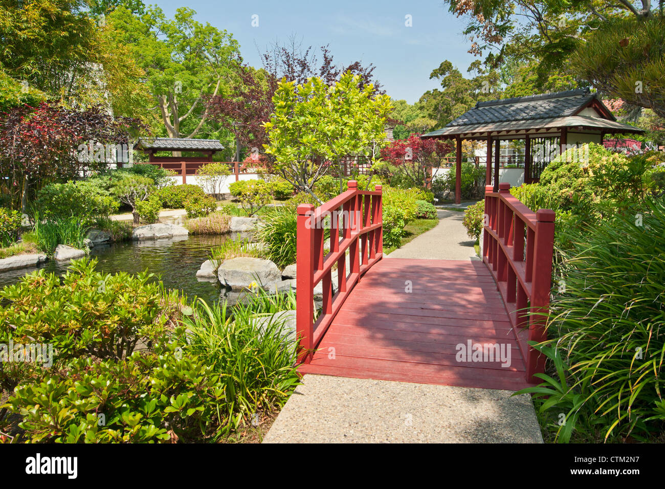 Gli splendidi giardini giapponesi che si trova nella città di speranza Cancer Center. Foto Stock