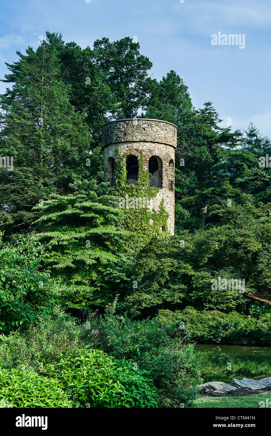 Torre di carillon carillon, Longwood Gardens, Kennett Square, Pennsylvania, Stati Uniti d'America Foto Stock