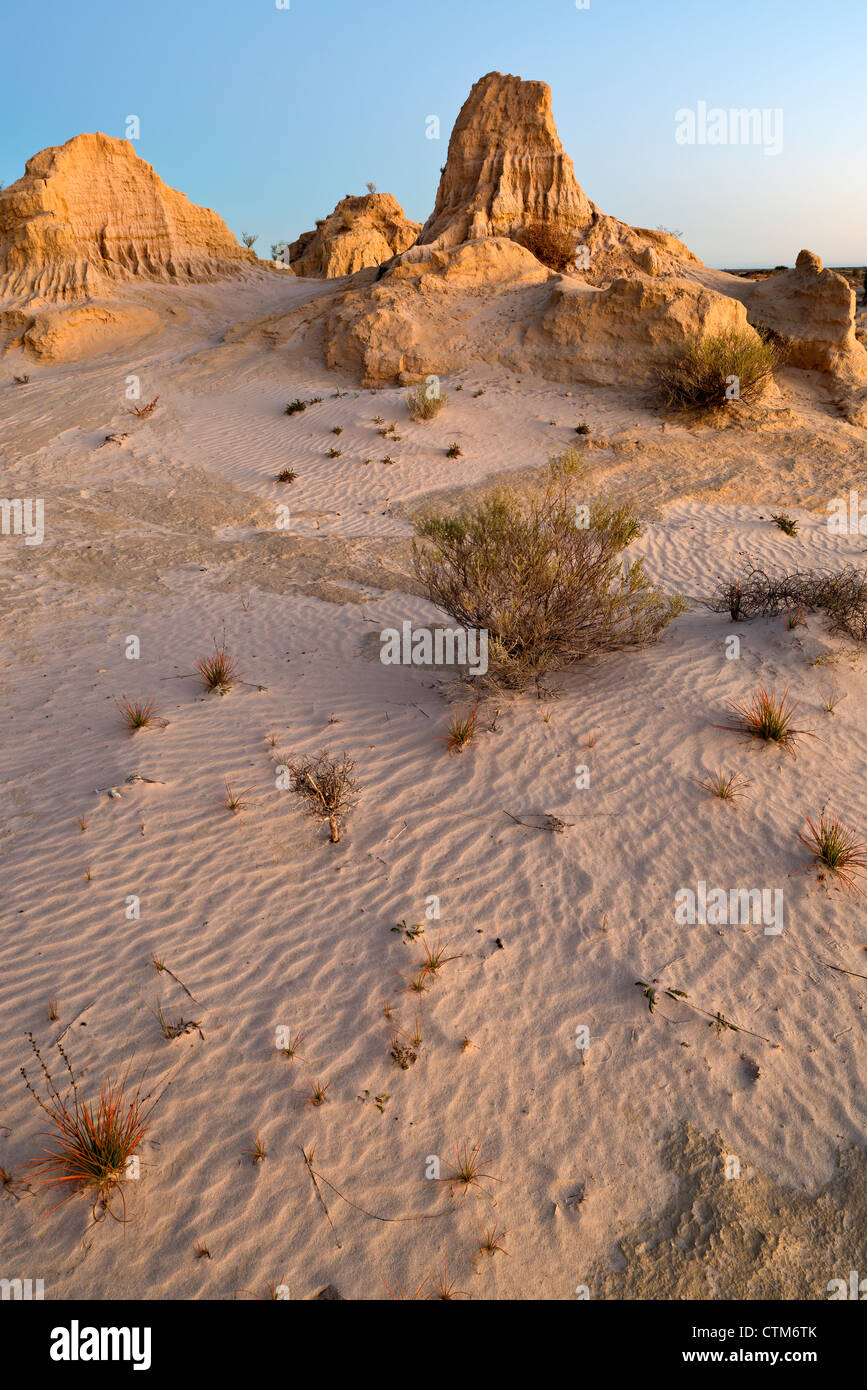 Modelli di sabbia nelle dune in corrispondenza delle pareti della Cina al Mungo National Park, New South Wales, Australia Foto Stock