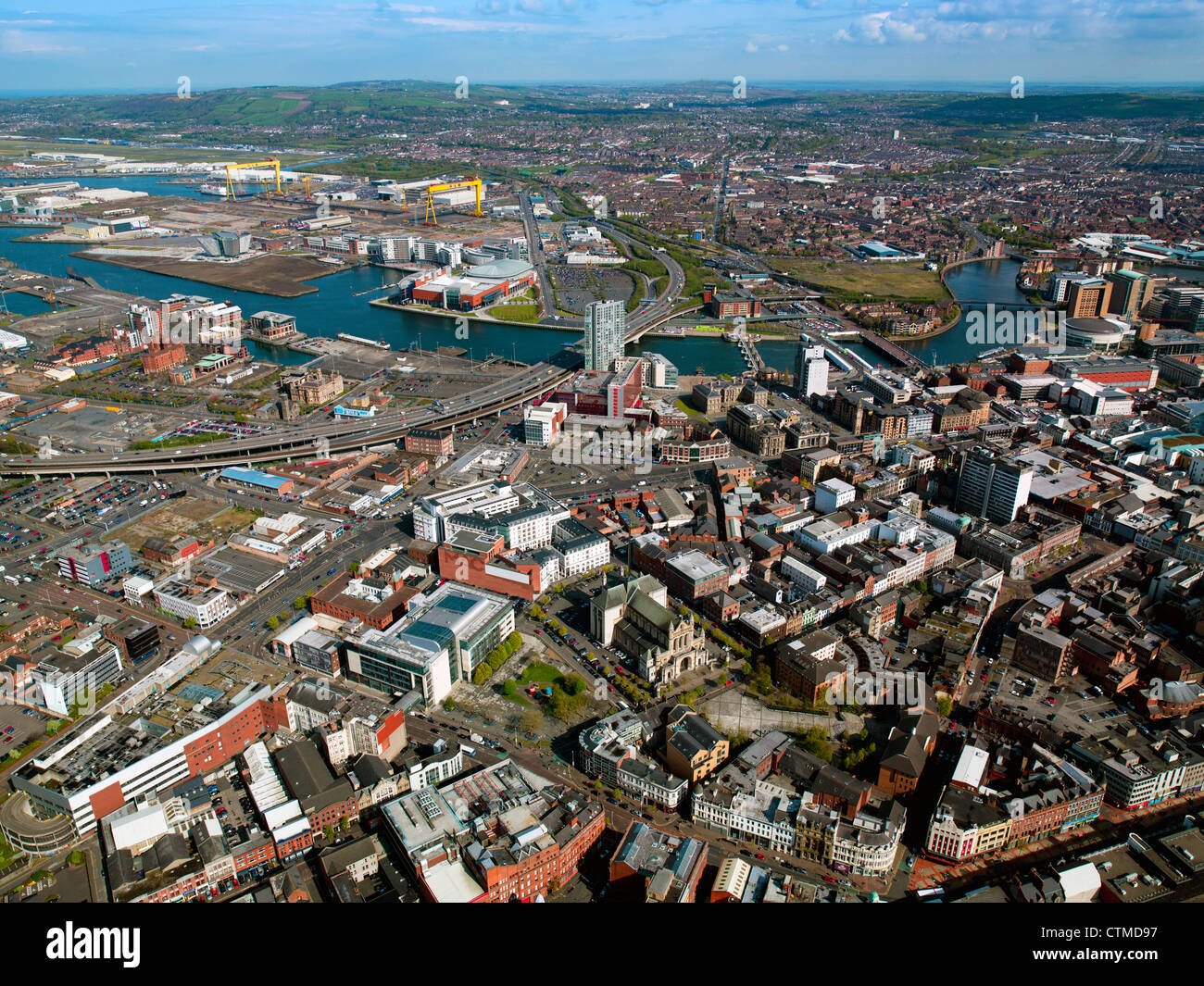 Vista aerea di Belfast Maggio 2012 guardando ad est Foto Stock