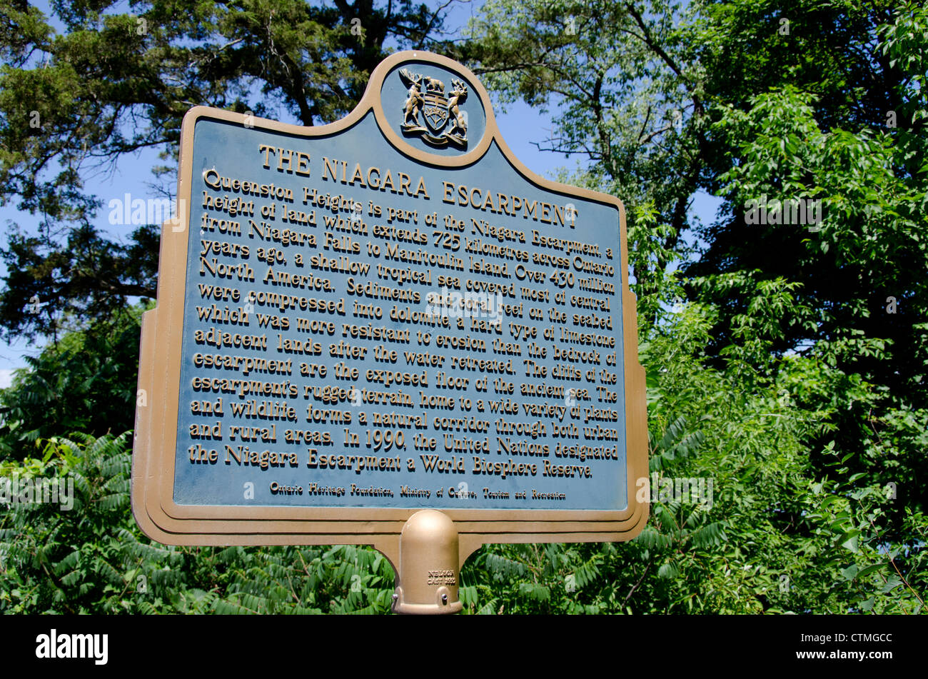 Canada Ontario, Niagara sul lago. La scarpata del Niagara. Foto Stock