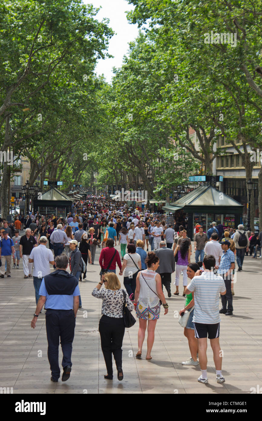 La Rambla, Barcelona, Spagna. Foto Stock