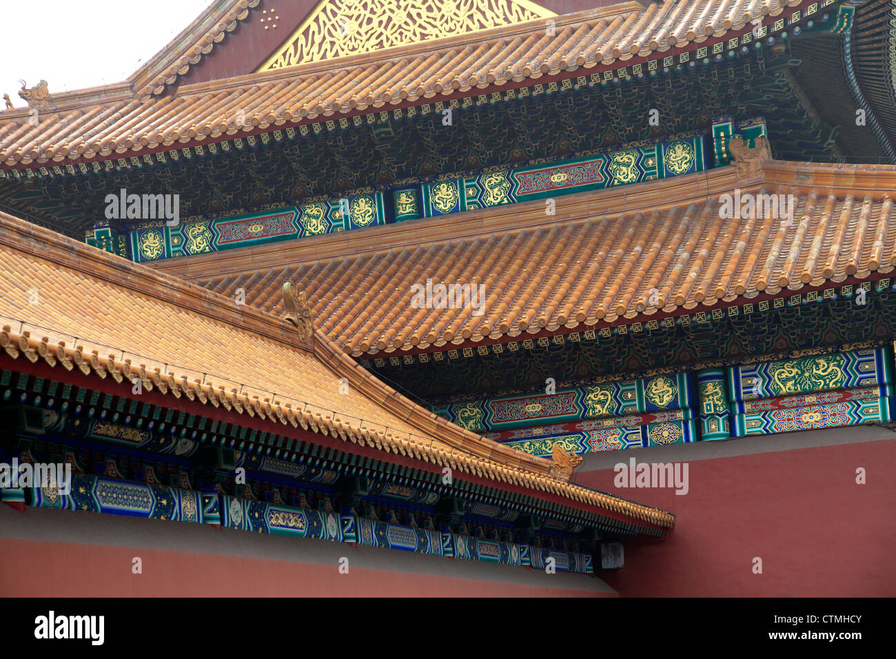 Vista di dettagli architettonici nella Città Proibita, Piazza Tian'anmen, Citta' di Pechino, Città Capitale della Cina, Pechino, Provenza Foto Stock