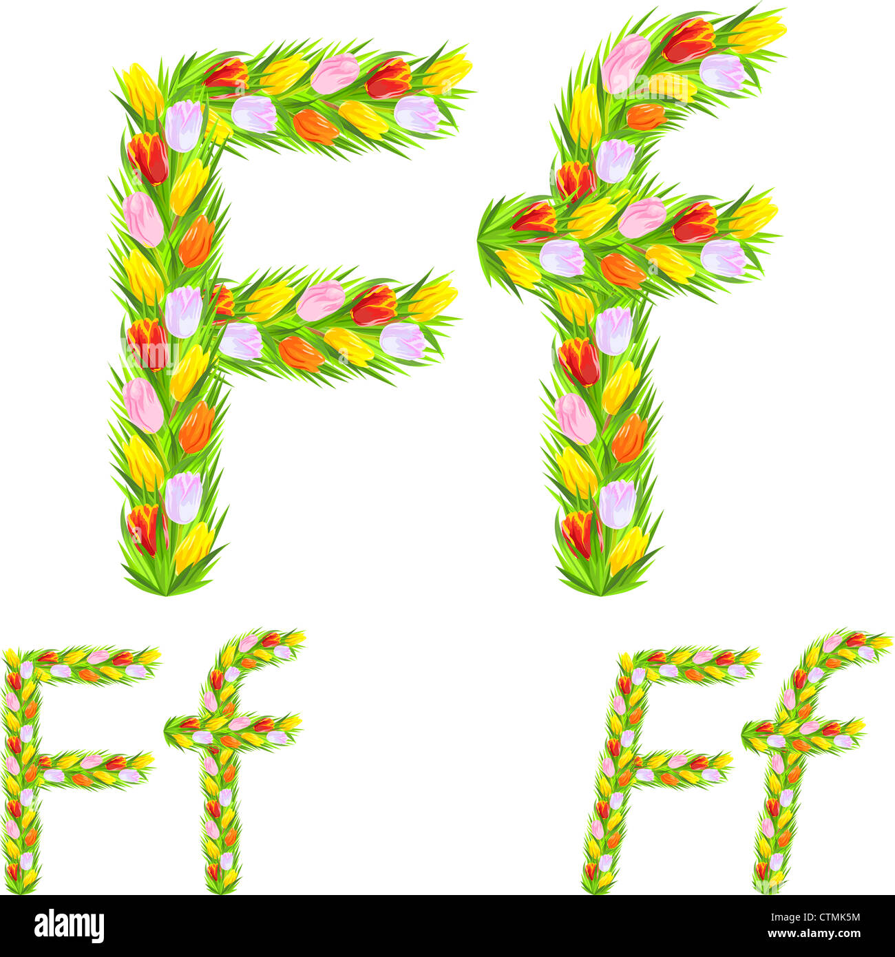 Il tipo di font letter f realizzato da fiore tulip con un carattere tipografico diverso: corsivo, grassetto, regolari Foto Stock Il tipo di font letter f realizzato da fiore tulip con un carattere tipografico diverso: corsivo, grassetto, regolari Foto Stock